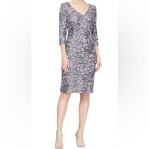 Alex Evening Women’s Sequin Sheath Cocktail Dress Icy Orchid Sz 10 NWT
